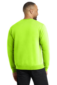 Port & Co Core Fleece Crewneck Sweatshirt - Neon Yellow Back