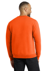 Port & Co Core Fleece Crewneck Sweatshirt - S. Orange Back