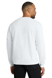 Port & Co Core Fleece Crewneck Sweatshirt - White Back