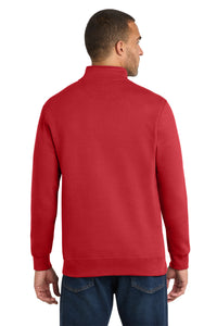 Port & Co Fan Favorite Fleece 1/4-Zip Pullover Sweatshirt - Bright Red Back