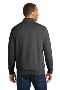 Port & Co Fan Favorite Fleece 1/4-Zip Pullover Sweatshirt - Dark Heather Grey Back