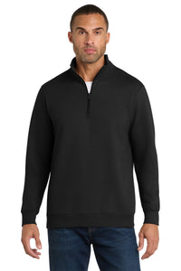 Port & Co Fan Favorite Fleece 1/4-Zip Pullover Sweatshirt - Jet Black