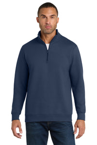 Port & Co Fan Favorite Fleece 1/4-Zip Pullover Sweatshirt - Team Navy