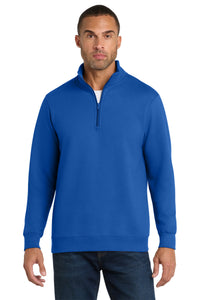 Port & Co Fan Favorite Fleece 1/4-Zip Pullover Sweatshirt - True Royal