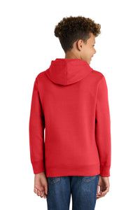 Port & Co Youth Fan Favorite Fleece Pullover Hooded Sweatshirt - Bright Red Back