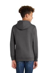 Port & Co Youth Fan Favorite Fleece Pullover Hooded Sweatshirt - Charcoal Back