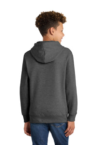 Port & Co Youth Fan Favorite Fleece Pullover Hooded Sweatshirt - Dark Heather Grey Back