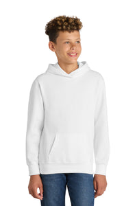 Port & Co Youth Fan Favorite Fleece Pullover Hooded Sweatshirt - White