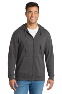 Port & Co Fan Favorite Fleece Full-Zip Hooded Sweatshirt - Charcoal