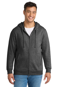 Port & Co Fan Favorite Fleece Full-Zip Hooded Sweatshirt - Dark Heather Grey
