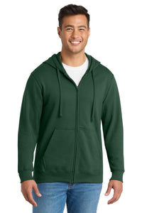 Port & Co Fan Favorite Fleece Full-Zip Hooded Sweatshirt - Forest Green