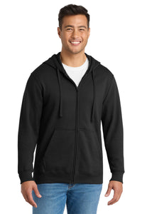Port & Co Fan Favorite Fleece Full-Zip Hooded Sweatshirt - Jet Black