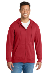 Port & Co Fan Favorite Fleece Full-Zip Hooded Sweatshirt - Team Cardinal