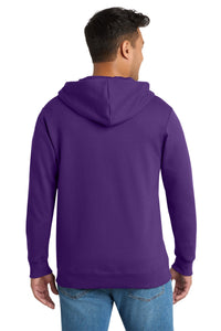 Port & Co Fan Favorite Fleece Full-Zip Hooded Sweatshirt - Team Purple Back