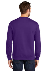 Port & Co Fan Favorite Fleece Crewneck Sweatshirt - Team Purple Back