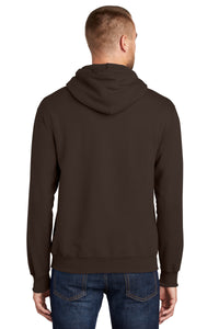 Port & Co Tall Essential Fleece Pullover Hooded Sweatshirt - Dark Chocolate Brown Back