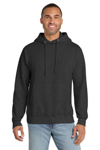 Port & Co Essential Fleece Pullover Hooded Sweatshirt - Black Heather