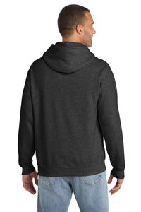Port & Co Essential Fleece Pullover Hooded Sweatshirt - Dark Heather Grey Back