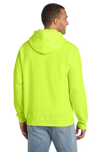 Port & Co Essential Fleece Pullover Hooded Sweatshirt - Safety Green Back