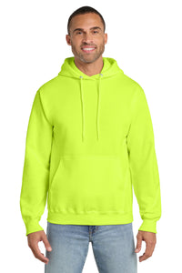 Port & Co Essential Fleece Pullover Hooded Sweatshirt - Safety Green