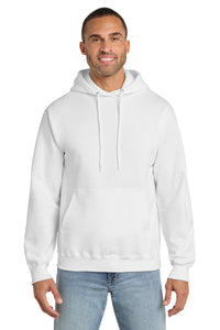 Port & Co Essential Fleece Pullover Hooded Sweatshirt - White