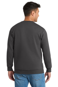 Port & Co Tall Essential Fleece Crewneck Sweatshirt - Charcoal Back