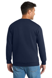 Port & Co Tall Essential Fleece Crewneck Sweatshirt - Navy Back