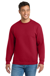 Port & Co Tall Essential Fleece Crewneck Sweatshirt - Red