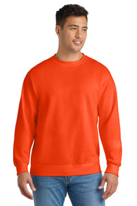 Port & Co Tall Essential Fleece Crewneck Sweatshirt - Safety Orange
