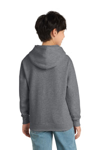 Port & Co Youth Core Fleece Pullover Hooded Sweatshirt - Athletic Heather Back