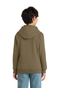 Port & Co Youth Core Fleece Pullover Hooded Sweatshirt - Coyote Brown Back