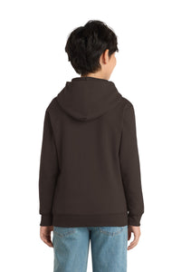Port & Co Youth Core Fleece Pullover Hooded Sweatshirt - Dark Chocolate Brown Back