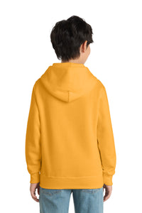 Port & Co Youth Core Fleece Pullover Hooded Sweatshirt - Gold Back