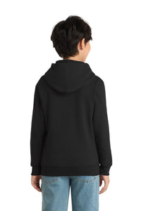 Port & Co Youth Core Fleece Pullover Hooded Sweatshirt - Jet Black Back
