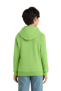 Port & Co Youth Core Fleece Pullover Hooded Sweatshirt - Lime Back