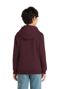 Port & Co Youth Core Fleece Pullover Hooded Sweatshirt - Maroon Back
