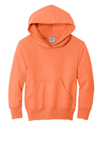 Port & Co Youth Core Fleece Pullover Hooded Sweatshirt - Neon Orange