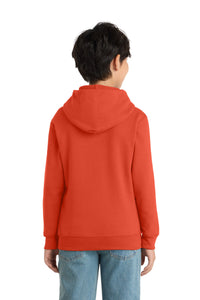 Port & Co Youth Core Fleece Pullover Hooded Sweatshirt - Orange Back