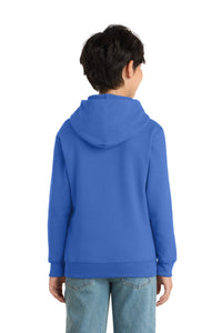 Port & Co Youth Core Fleece Pullover Hooded Sweatshirt - Royal Back