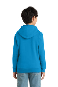 Port & Co Youth Core Fleece Pullover Hooded Sweatshirt - Sapphire Back