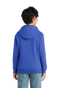 Port & Co Youth Core Fleece Pullover Hooded Sweatshirt - True Royal Back