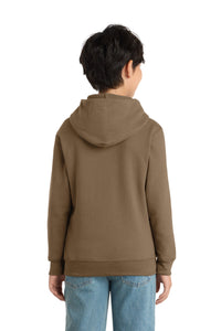 Port & Co Youth Core Fleece Pullover Hooded Sweatshirt - Woodland Brown Back
