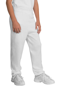 Port & Co Youth Core Fleece Sweatpant - White
