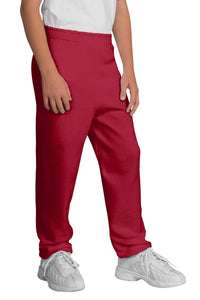 Port & Co Youth Core Fleece Sweatpant - Red