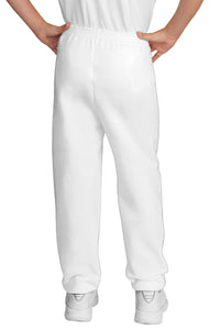Port & Co Youth Core Fleece Sweatpant - White Back
