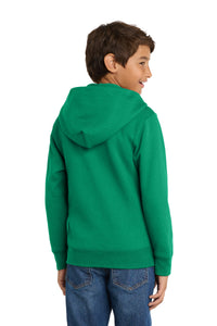 Port & Co Youth Core Fleece Full-Zip Hooded Sweatshirt - Kelly Back