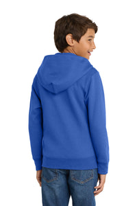 Port & Co Youth Core Fleece Full-Zip Hooded Sweatshirt - Royal Back