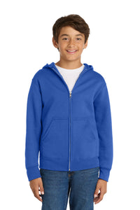 Port & Co Youth Core Fleece Full-Zip Hooded Sweatshirt - Royal