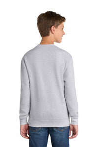 Port & Co Youth Core Fleece Crewneck Sweatshirt - Ash Back