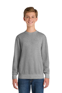 Port & Co Youth Core Fleece Crewneck Sweatshirt - Athletic Heather